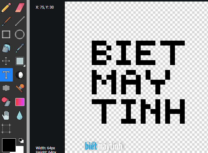 Cách dùng các công cụ vẽ tranh pixel trong Trình vẽ Pixel art