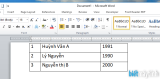 Chuyển văn bản thành Bảng trong Word và ngược lại