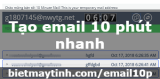 Tạo email 10 phút miễn phí